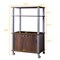 Multi-functional Kitchen Storage Cart with Lockable Wheels and 3 Shelves and Cabinet for Microwave and Dishes